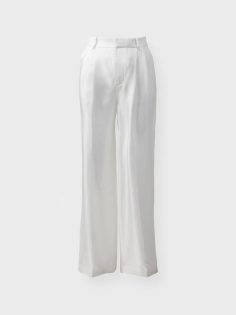 LISA YANG Trousers Wide Leg Tailored Silk Cream