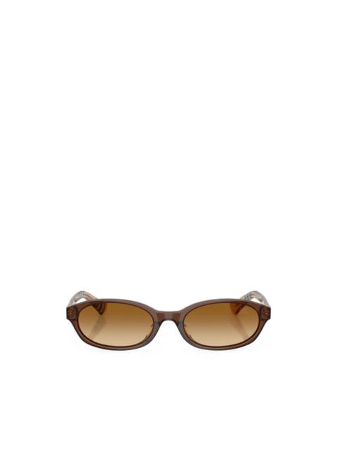Burberry Check oval-frame sunglasses