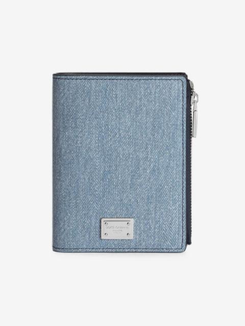 Dolce & Gabbana wallet in denim nubuck