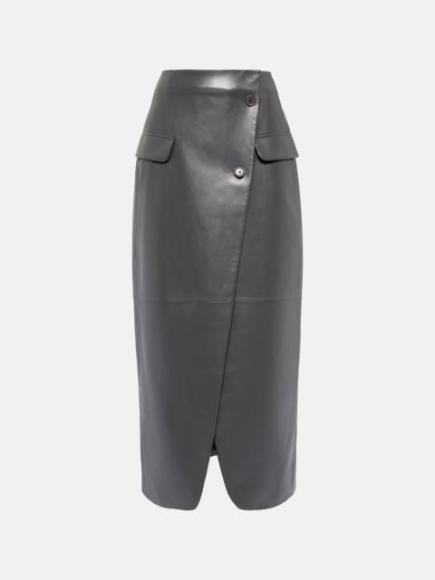 The Frankie Shop Nan asymmetric faux leather maxi skirt