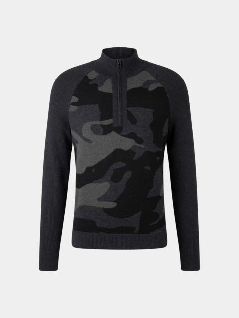 BOGNER Knitted Troyer Reso in Anthracite/black