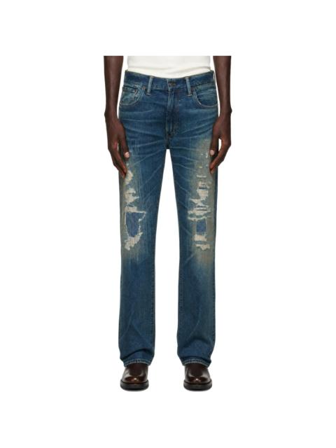 RRL by Ralph Lauren Blue High Slim Distressed Jeans