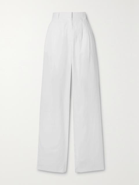 The Row Bufus Pleated Cotton-poplin Straight-leg Pants