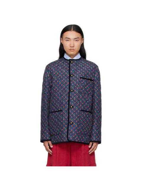 Valentino Navy Cherryfic Printed Jacket