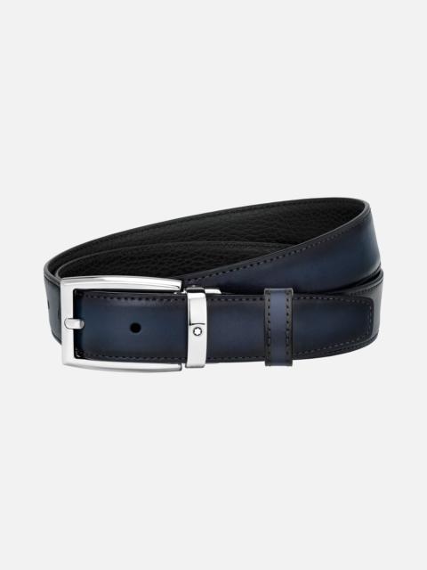 Montblanc Black/blue 30 mm reversible leather belt