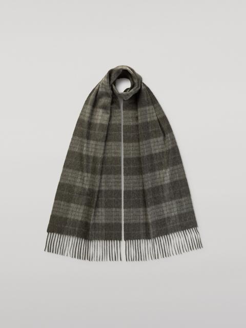 Johnstons of Elgin Vintage Check Grey Cashmere Scarf