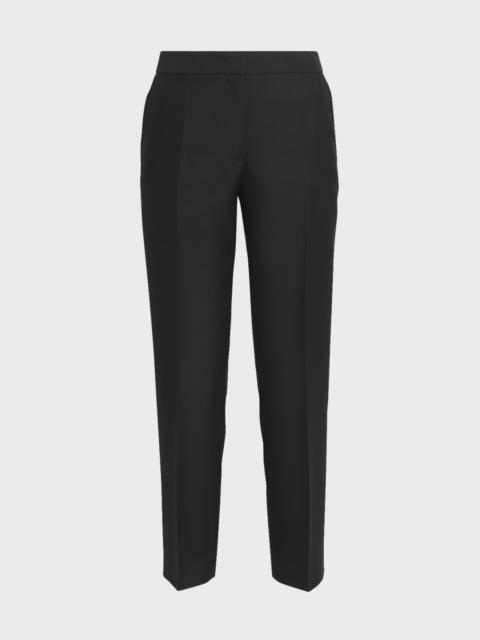 Mid-Rise Straight-Leg Ankle Trousers