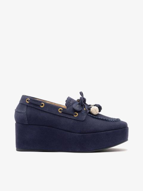 Larroudé Cyprus Flatform Indigo Suede