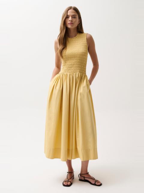 PISTOLA GLADYS SMOCKED BODICE DRESS - LIGHT TURMERIC