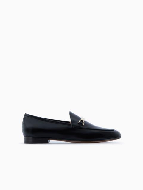 GIORGIO ARMANI Leather loafers with snaffle