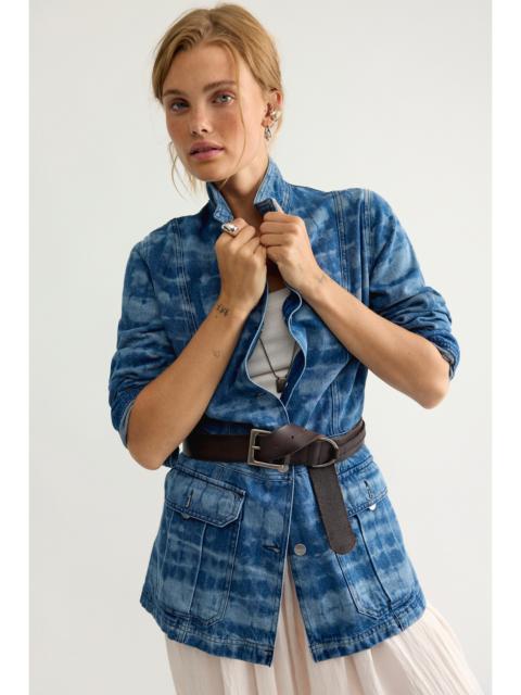 FREE PEOPLE Rodebjer Miko Shibori Denim Jacket