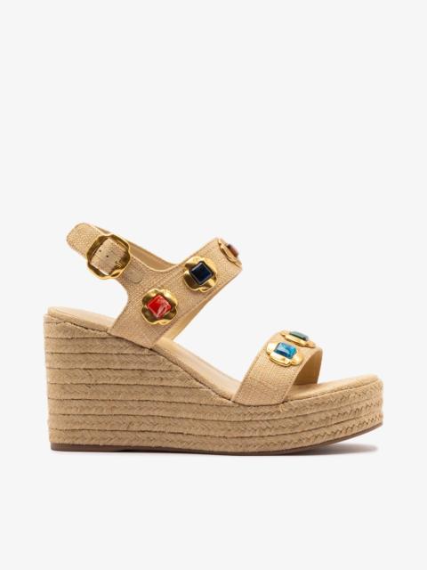 Larroudé Milan Gioiello Espadrille In Beige Raffia