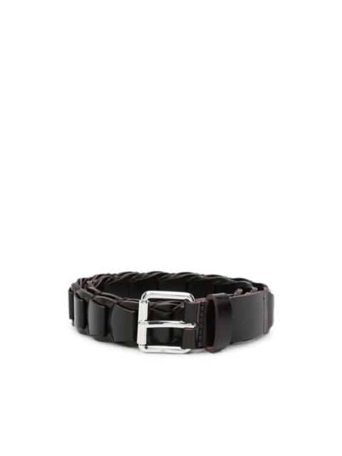 Lemaire link belt in vegetable-tanned leather