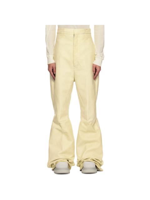Rick Owens Beige Hollywood Dirt Bolan Leather Trousers