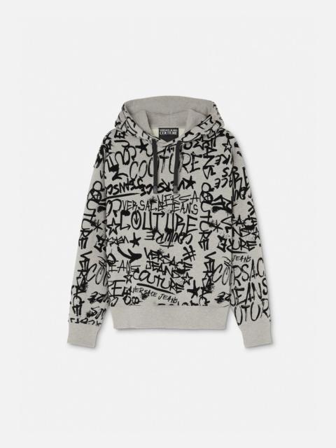 VERSACE JEANS COUTURE Graffiti Flock Hoodie