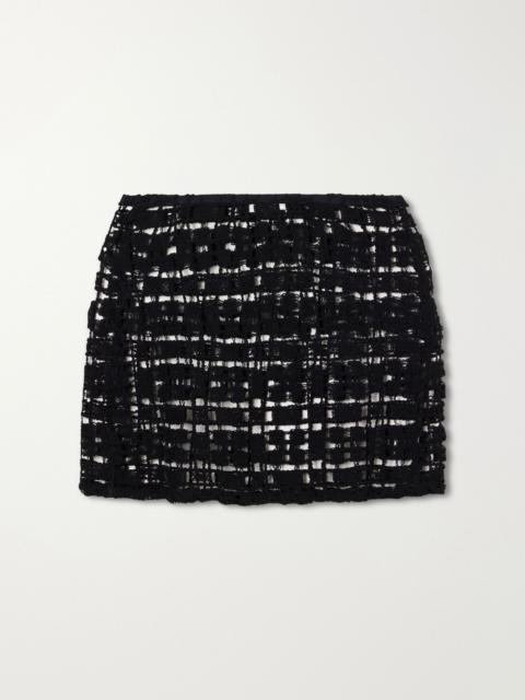SARA CRISTINA Sun crocheted cotton mini skirt Black