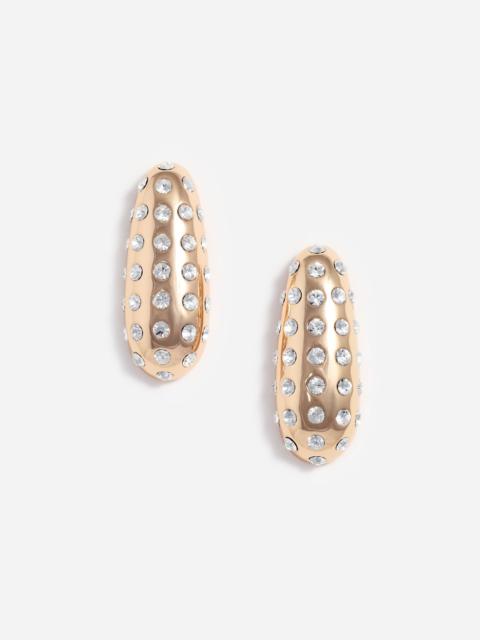 self-portrait Gold Crystal Bar Earrings