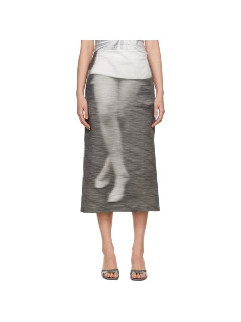 ELLISS Gray Dancing Midi Skirt