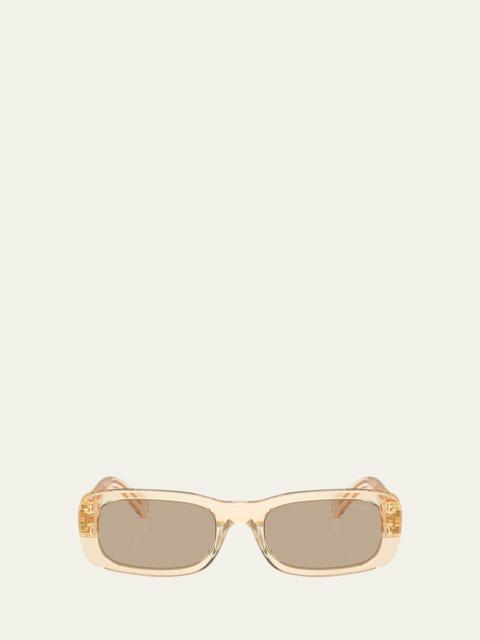 Miu Miu Logo Acetate Rectangular Sunglasses