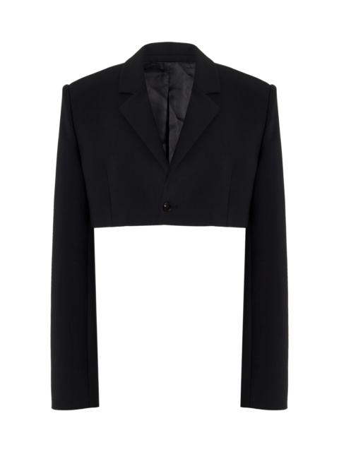 Cropped Wool-Blend Blazer black