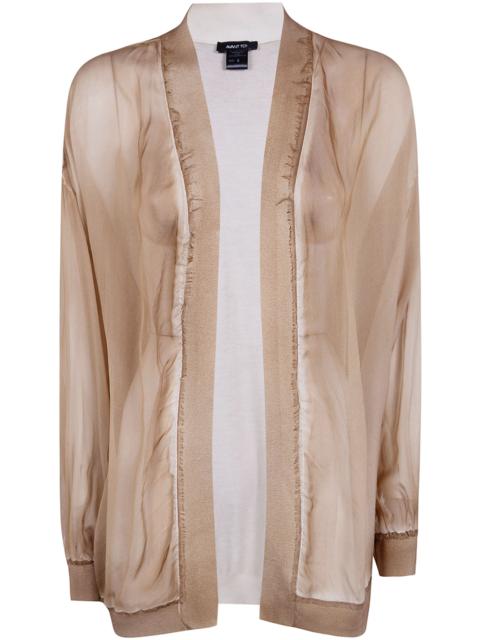 Avant Toi Hand Painted Chiffon Cardigan With Pure Silk Fine Back And E