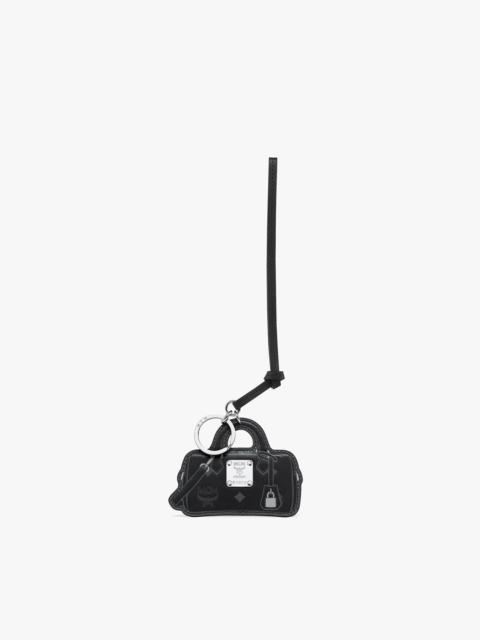 MCM 2D Ella Boston Bag Charm in Monogram Print Leather