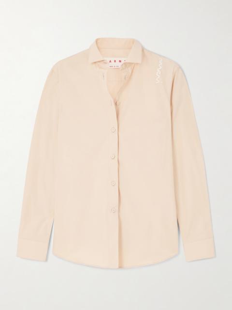 Marni Embroidered Organic Cotton-poplin Shirt