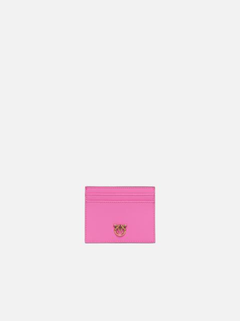 PINKO LEATHER CARD HOLDER WITH LOVE BIRDS LOGO