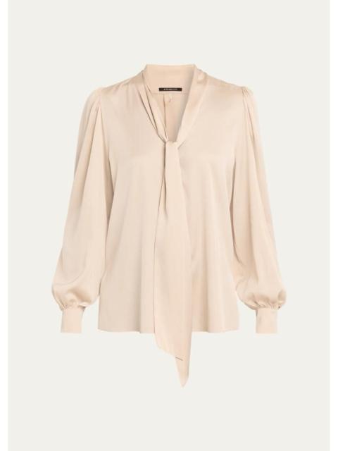 KOBI HALPERIN Selena Stretch-Silk Tieneck Blouse
