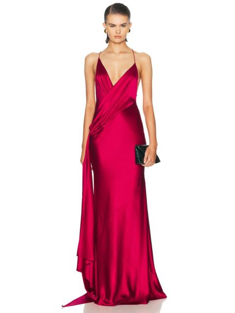 ALEX PERRY Bikini Wrap Asymmetric Gown