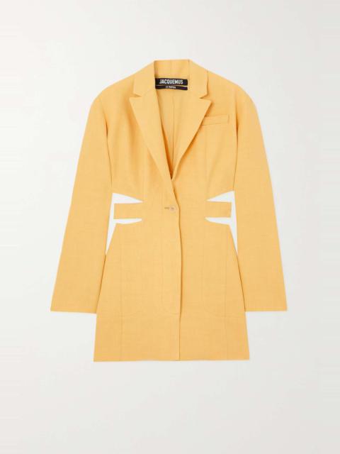 JACQUEMUS Cutout linen-blend mini dress