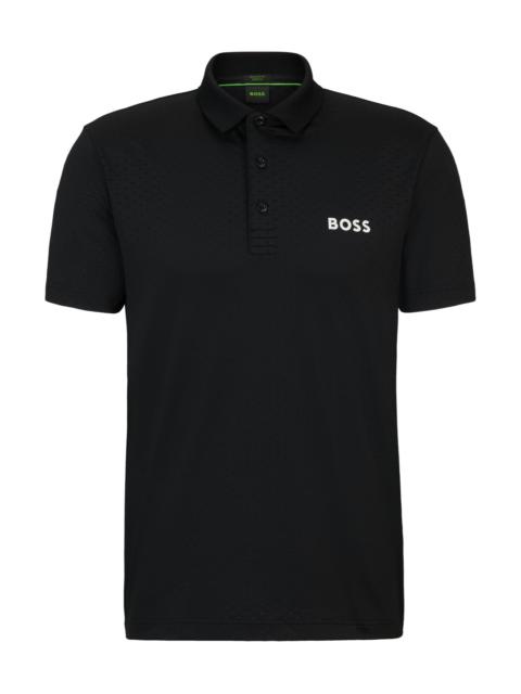 BOSS DEGRADÉ-JACQUARD POLO SHIRT WITH CONTRAST LOGO