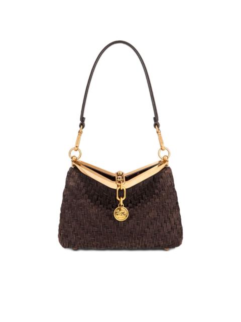 Etro small woven-suede shoulder bag