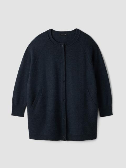 EILEEN FISHER Fine Felted Wool Long Cardigan in Regenerative Wool