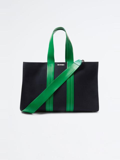 SUNNEI DARK BLUE & GREEN PARALLELEPIPEDO BAG