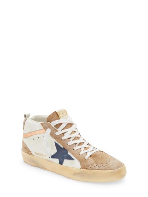 Mid Star Sneaker in White/Tobacco/Dk Navy