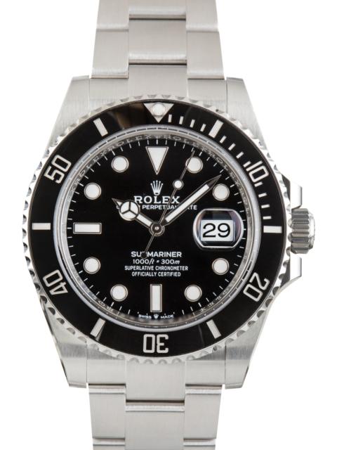 ROLEX Pre-Owned Rolex Submariner Black Cerachrom Bezel Ref 126610LN Oyster Band