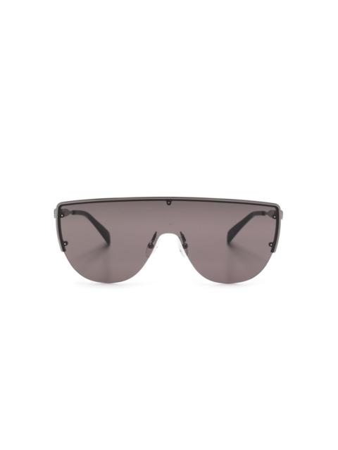 Alexander McQueen skull-stud shield-frame sunglasses