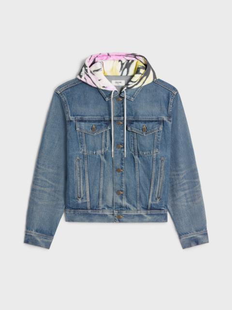 CELINE V-shaped trucker jacket in union wash denim