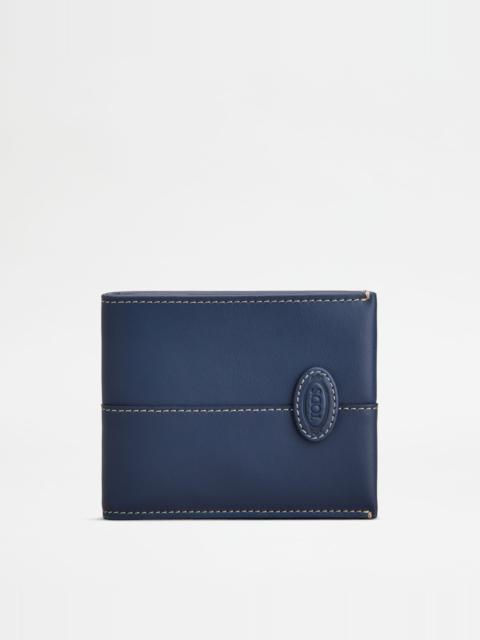 Tod's CARD HOLDER IN LEATHER - BLUE