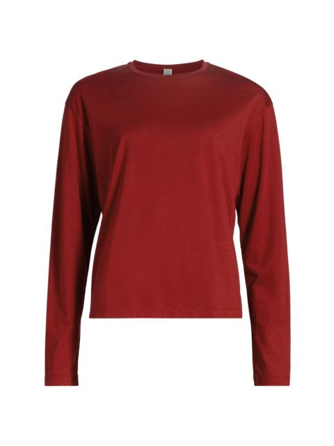 TOTEME Women's Classic Wool Long-Sleeve T-Shirt - Poppy