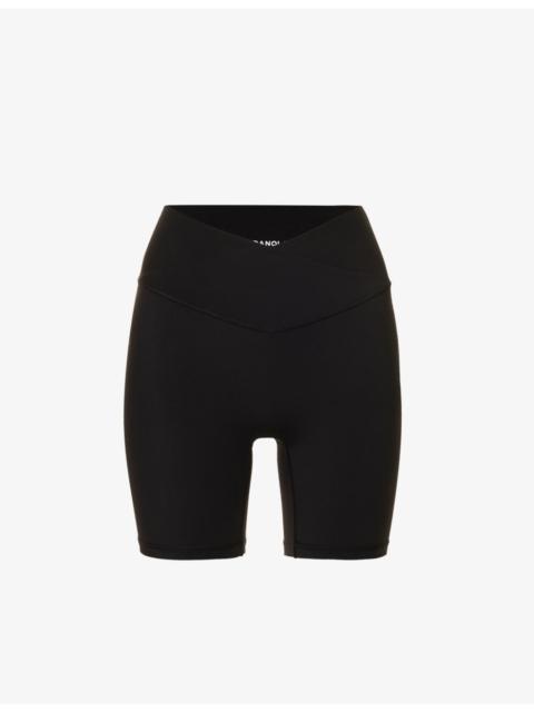 ADANOLA Ultimate wrap-over high-rise stretch-woven shorts