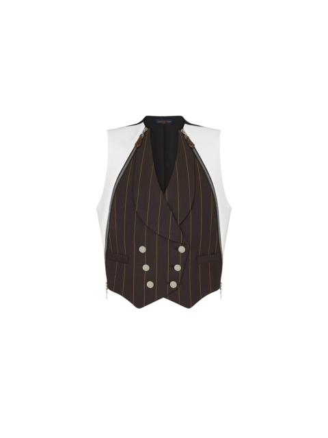 Louis Vuitton Faux Leather Yoke Double-Breasted Vest 