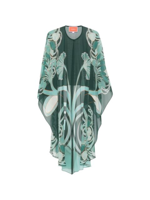 La DoubleJ floral sheer beach cover-up