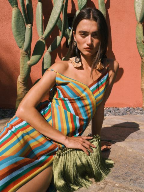 SIMONMILLER Maude Crepe Dress In Vibrant Multi Stripe