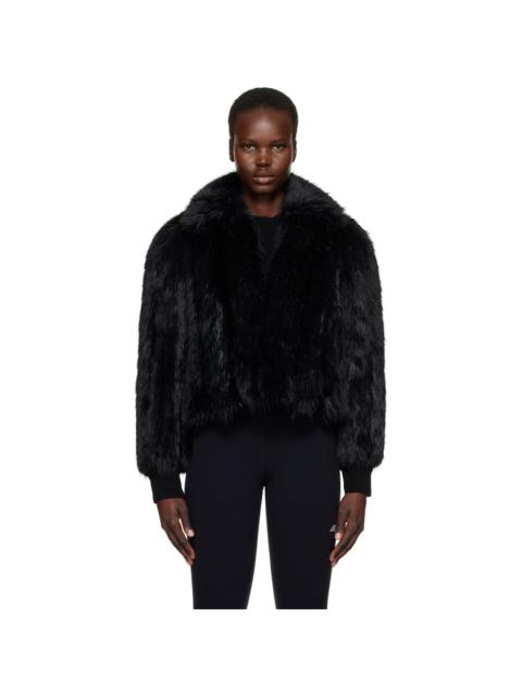 BALENCIAGA Black Shrunk Faux-Fur Jacket