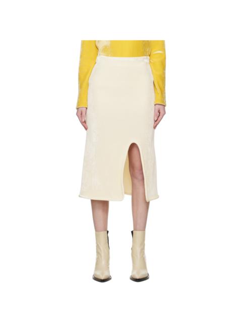 Jil Sander Off-White Slit Midi Skirt