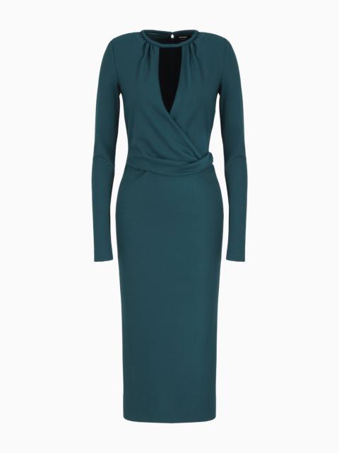 GIORGIO ARMANI ASV viscose-blend midi dress