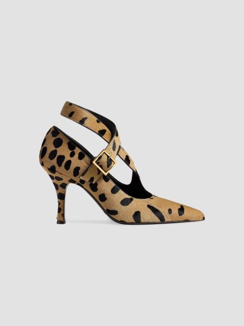 KHAITE Women's Sloan 85MM Calf Hair Pumps - Camel Black