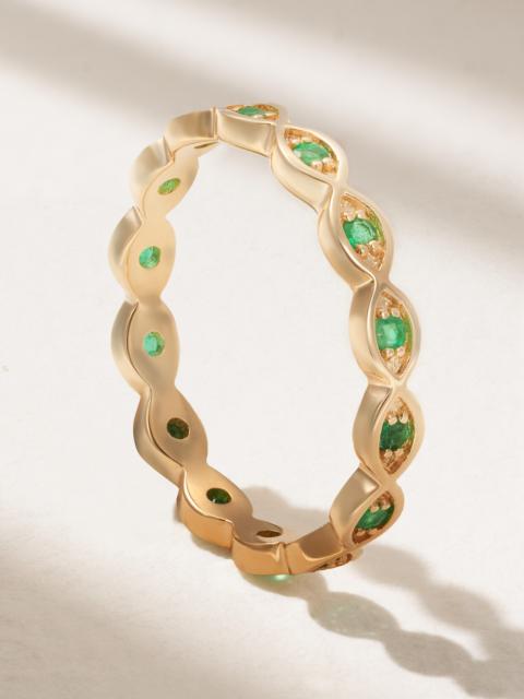 SYDNEY EVAN Marquis Eternity 14-karat Gold Emerald Ring